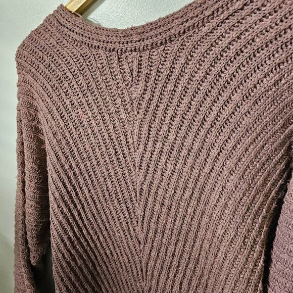 NWT FREE PEOPLE COCOA / MAR DEEP V NECK LONG JUMPER SWEATER SIZE SMALL - Picture 11 of 16